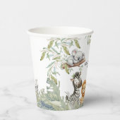 Wild One Safari Jungle Cute Animals Baby Shower 紙コップ (右)