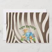 Wild One Safari Photo Birthday for boy 招待状 (裏面)