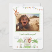 Wild One Safari Photo First Birthday Invitation 招待状 (裏面)