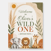 Wild One Safari Welcome Sign | 初誕生日