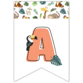 Wild One Safari Zoo Animal Birthday Party バンティングフラッグ (第3の旗)