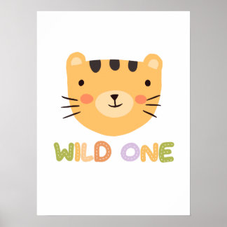 Wild One Tiger Baby Nursery  ポスター