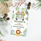 Wild One Tropical Jungle Animals Birthday ギフトタグ