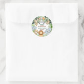 Wild One Tropical Jungle Animals Birthday ラウンドシール (バッグ)