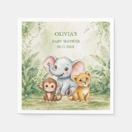 Wild One Tropical Jungle Baby Shower スタンダードカクテルナプキン