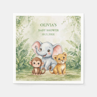 Wild One Tropical Jungle Baby Shower スタンダードカクテルナプキン