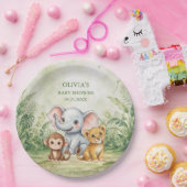 Wild One Tropical Jungle Baby Shower ペーパープレート (パーティー)