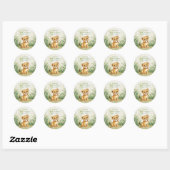 Wild One Tropical Jungle Baby Shower Favor ラウンドシール (シート)