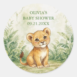 Wild One Tropical Jungle Baby Shower Favor ラウンドシール