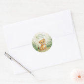 Wild One Tropical Jungle Baby Shower Favor ラウンドシール (封筒)