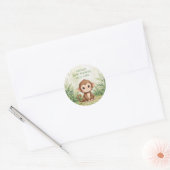 Wild One Tropical Jungle Baby Shower Favor ラウンドシール (封筒)