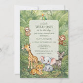 Wild One Tropical Jungle Baby Shower Invitation 招待状 (正面)