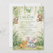 Wild One Tropical Jungle Baby Shower Invitation 招待状 (正面)
