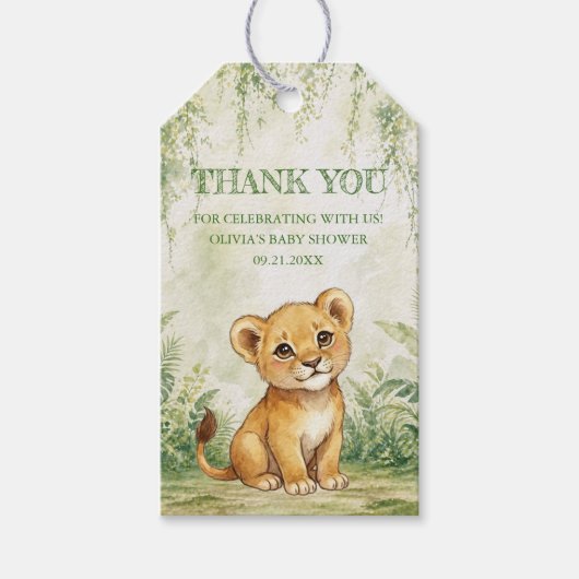 Wild One Tropical Jungle Baby Shower Thank You ギフトタグ (正面)