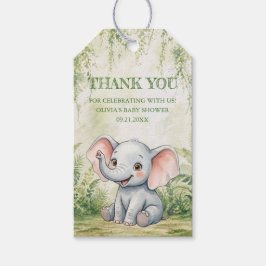 Wild One Tropical Jungle Baby Shower Thank You ギフトタグ