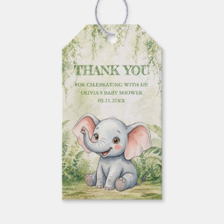 Wild One Tropical Jungle Baby Shower Thank You ギフトタグ