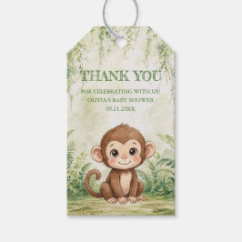 Wild One Tropical Jungle Baby Shower Thank You ギフトタグ
