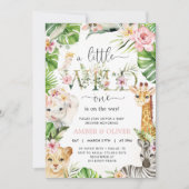 Wild One Tropical Jungle Boho Safari Baby Shower 招待状 (正面)