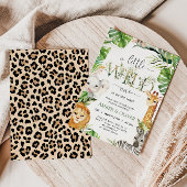 Wild One Tropical Jungle Boho Safari Baby Shower 招待状