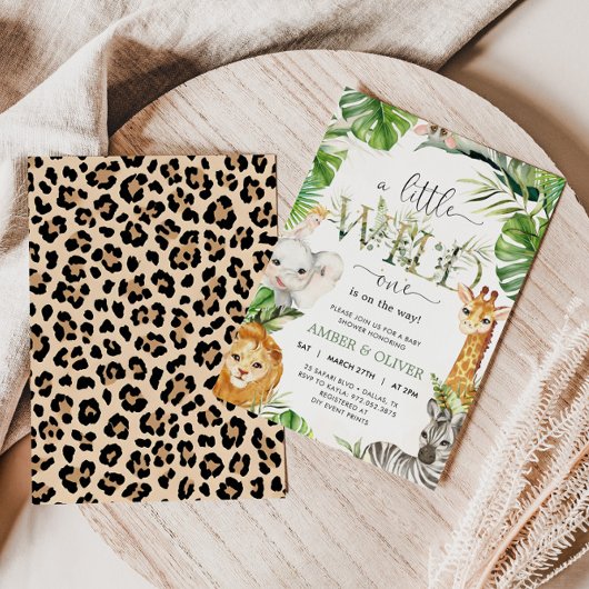 Wild One Tropical Jungle Boho Safari Baby Shower 招待状