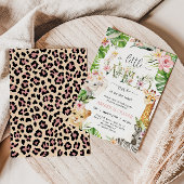 Wild One Tropical Jungle Boho Safari Baby Shower 招待状