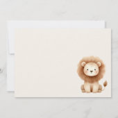 Wild One Watercolor Safari Lion 1st Birthday Photo 招待状 (裏面)