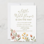 Wild One Wild Flowers Baby Shower  招待状 (正面)