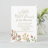 Wild One Wild Flowers Baby Shower  招待状 (スタンド正面)