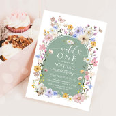Wild One WIldflower 1st Birthday Invitation 招待状