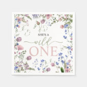 Wild One Wildflower Birthday Napkins スタンダードカクテルナプキン (正面)