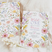 Wild One: Wildflower First 1st Birthday 招待状
