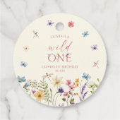 Wild One Wildflower Wild Flower 1st Birthday Party フェイバータグ (裏面)