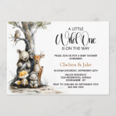 Wild One Woodland Animals Baby Shower Invitation 招待状 (正面)