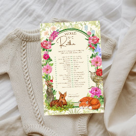 Wild One Woodland Birthday Party Game