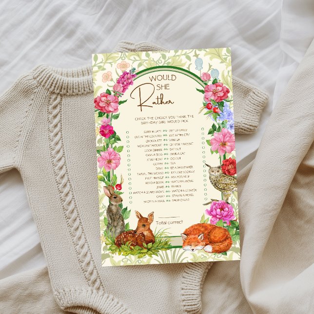 Wild One Woodland Birthday Party Game (クリエイターアップロード済み)