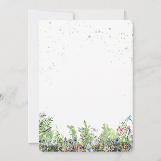 Wild One Woodland Creatures Baby Shower 招待状 (裏面)