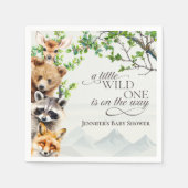 Wild One Woodland Creatures Baby Shower Party スタンダードカクテルナプキン (正面)