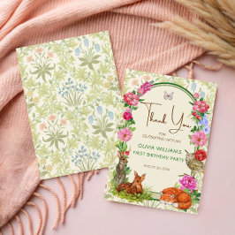 Wild One Woodland Thank You Birthday Floral サンキューカード