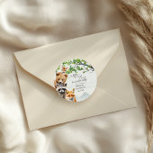 Wild One Woodland Wildlife Baby Shower Favor ラウンドシール