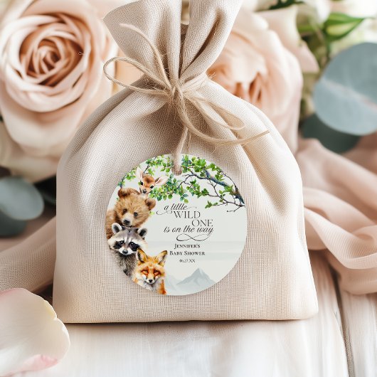 Wild One Woodland Wildlife Baby Shower Favor Gift  フェイバータグ