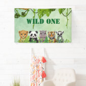 Wild One, Zoo Animal 1st Birthday Banner 横断幕 (インサイチュ)
