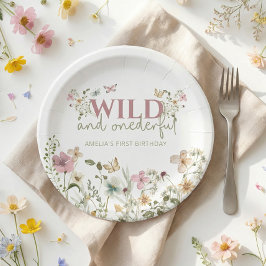 Wild & Onederful ワイルドフラワー 1歳の誕生日パーティー ペーパープレート