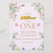 Wild & Onederful Floral Birthday Invitation 招待状 (正面/裏面)