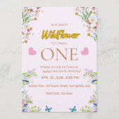 Wild & Onederful Floral Birthday Invitation 招待状 (正面)