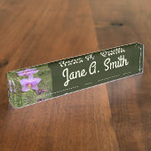 Wild Orchid Purple Tropical Flower デスクネームプレート (側面)
