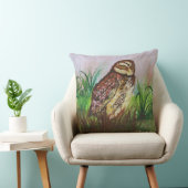 Wild Owl in nature watercolor art クッション (椅子)