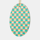 Wild Pastel with Teal in Color Blocks セラミックオーナメント (左)
