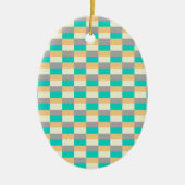 Wild Pastel with Teal in Color Blocks セラミックオーナメント (正面)