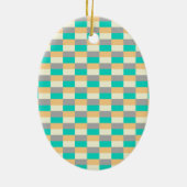 Wild Pastel with Teal in Color Blocks セラミックオーナメント (裏面)