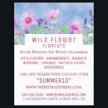 Wild Pink Floral, Floristry Advertising チラシ<br><div class="desc">Wild Pink Floral,  Floristry Advertising Flyer by The Business Card Store.</div>